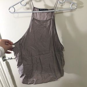 Brandy tan halter flowy top